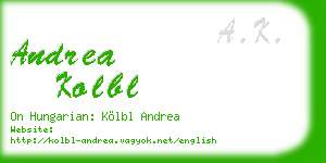 andrea kolbl business card